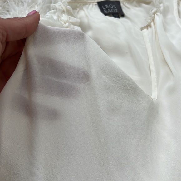 100% silk cream color top - Picture 5 of 9